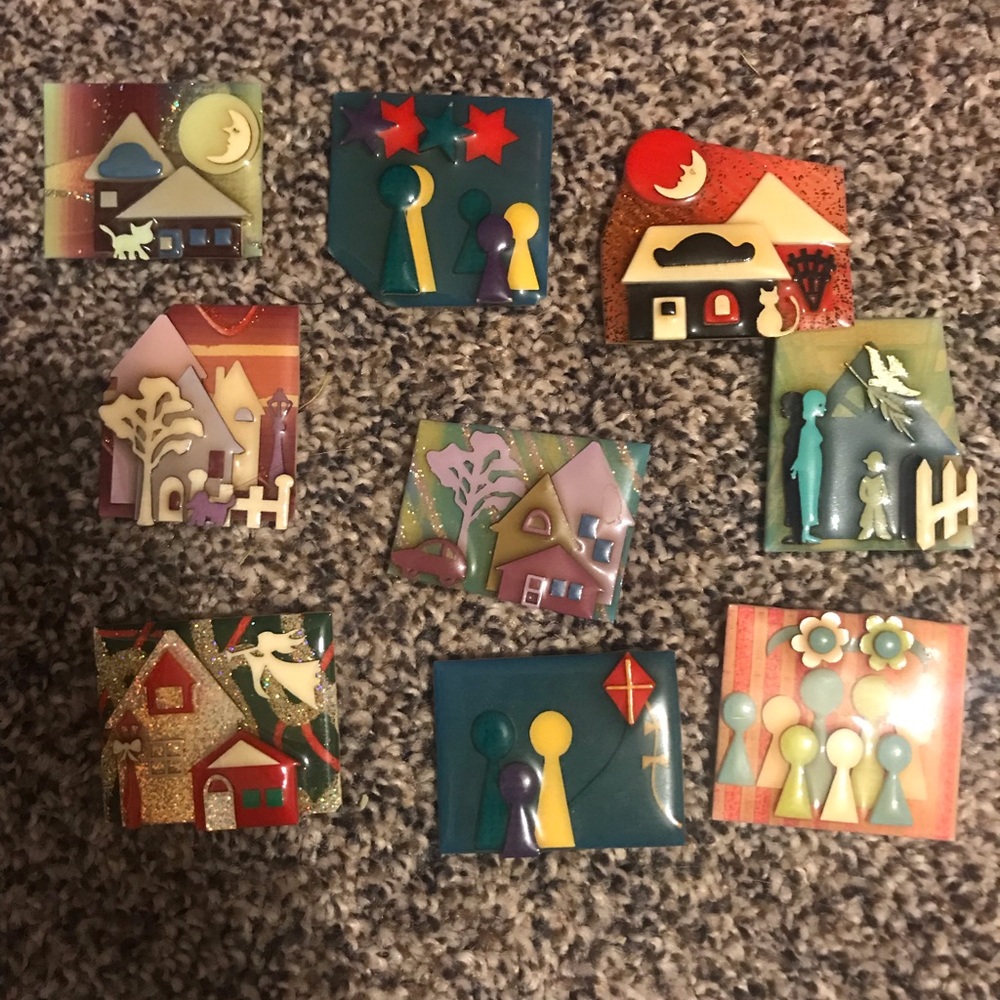Vintage House Pins by Lucinda